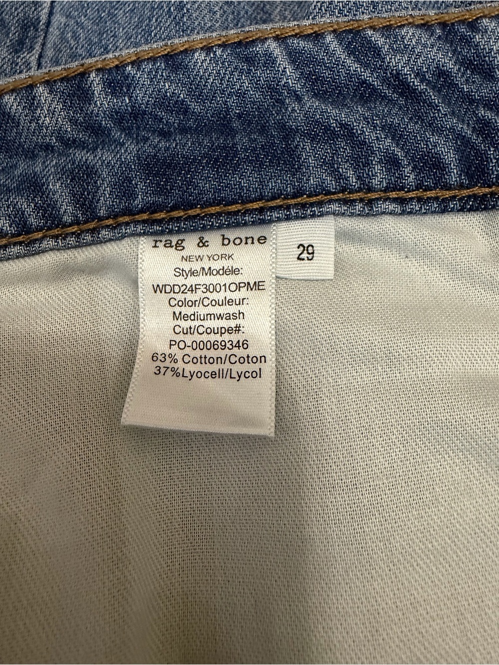Rag & Bone Lori Mid Rise Crop Wide Leg Jeans Medium Wash Denim Size 29 - Picture 6 of 8
